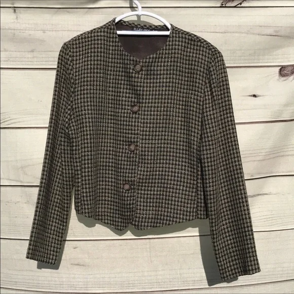Vintage Ellen Tracy Houndstooth Wool Jacket - Classic & Chic size 6 - Picture 2 of 8